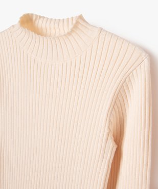 Pull en maille côtelée à col montant fille vue2 - GEMO 4G FILLE - GEMO
