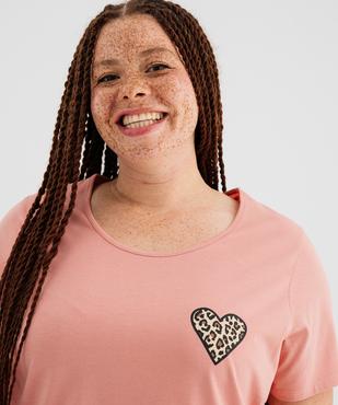 Chemise de nuit à manches courtes femme grande taille vue2 - GEMO 4G FEMME - GEMO