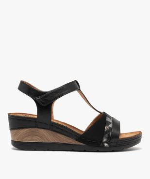 Sandales confort à talon compensé fermeture scratch femme vue1 - G'FLEX - GEMO
