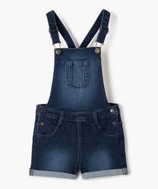 Salopette fille en jean coupe courte vue1 - GEMO (ENFANT) - GEMO