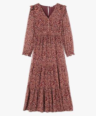 Robe longue à manches longues motif fleuri femme vue4 - GEMO(FEMME PAP) - GEMO