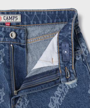 Short en jean avec inscriptions et marques d’usure fille - Camps United vue2 - CAMPS - GEMO