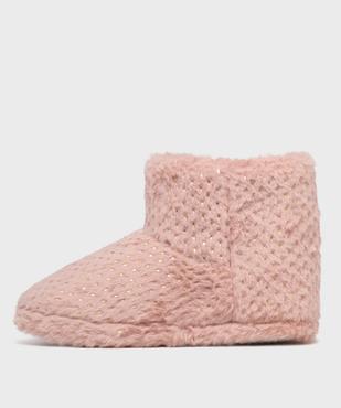 Chaussons montants en fourrure imitation et paillettes femme vue3 - GEMO 4G FEMME - GEMO