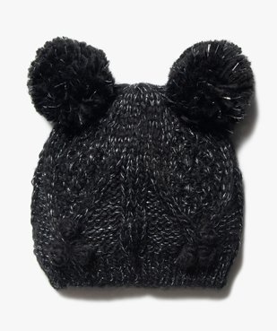 Bonnet fille à pompons et maille pailletée vue1 - GEMO (ENFANT) - GEMO