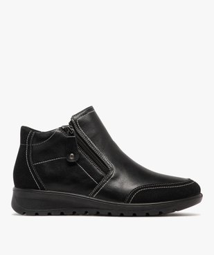 Boots femme confort à double zip avec surpiqûres contrastantes vue1 - G'FLEX GEMO FOR GOOD - GEMO