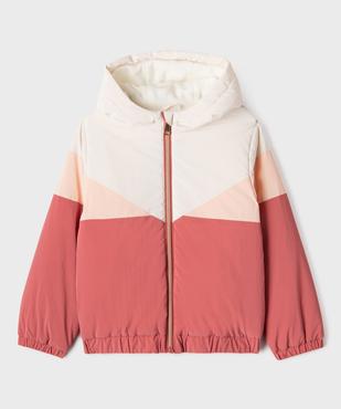 Blouson à capuche tricolore doublure polaire fille vue3 - GEMO (ENFANT) - GEMO