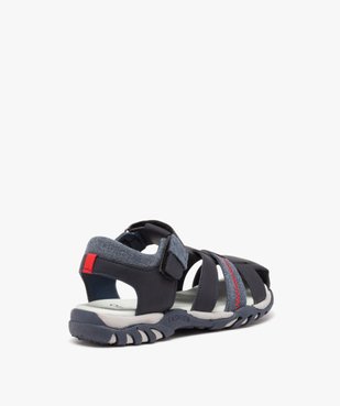 Sandales garçon sport à scratch et à bout fermé avec détails en denim vue4 - BUGGY - GEMO