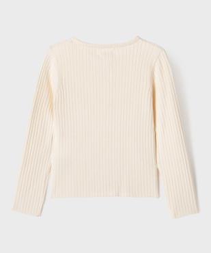 Gilet en maille côtelée coupe ajustée fille vue6 - GEMO 4G FILLE - GEMO