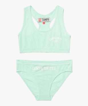 Ensemble fille 2 pièces : brassière + culotte en microfibre douce - Camps United vue1 - CAMPS UNITED - GEMO