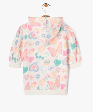 Robe sweat en maille douillette imprimée bébé fille  vue3 - GEMO 4G BEBE - GEMO