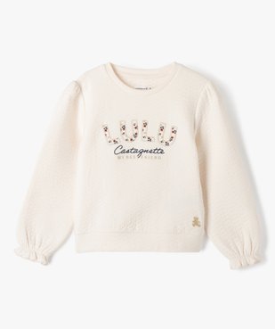 Sweat matelassé fille avec broderie - LuluCastagnette vue2 - LULUCASTAGNETTE - GEMO
