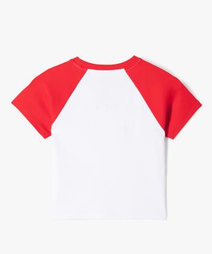 Tee-shirt manches courtes en maille côtelée coupe courte fille - Camps United vue4 - CAMPS - GEMO