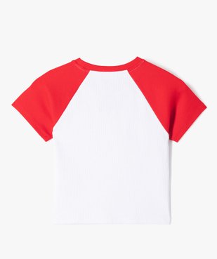 Tee-shirt manches courtes en maille côtelée coupe courte fille - Camps United vue4 - CAMPS - GEMO