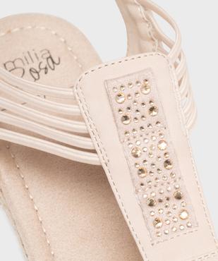 Sandales à petit talon compensé et brides élastiques femme - Emilia Rosa vue6 - EMILIA ROSA - GEMO