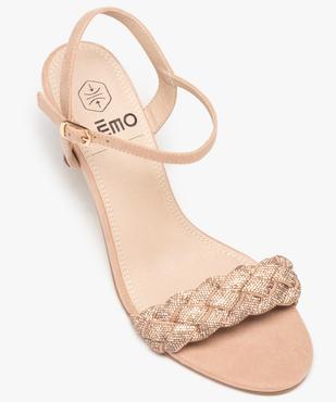 Sandales femme à talon avec large bride tressée à strass vue5 - GEMO(URBAIN) - GEMO