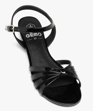 Sandales femme à petit talon et fines brides vernies vue5 - GEMO (CASUAL) - GEMO
