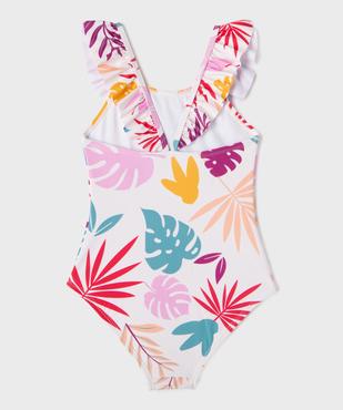 Maillot de bain une pièce avec volant sur le col fille vue3 - GEMO (ENFANT) - GEMO