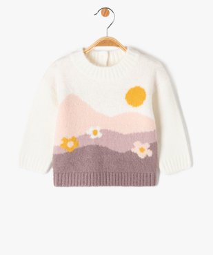 Pull jacquard en maille extensible bébé fille vue1 - GEMO(BEBE DEBT) - GEMO
