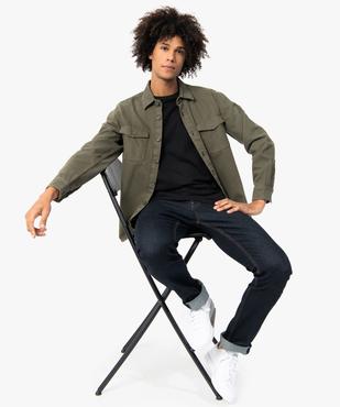 Chemise homme unie en toile denim vue5 - GEMO (HOMME) - GEMO