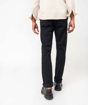 Pantalon homme slim uni en coton stretch vue3 - GEMO (HOMME) - GEMO