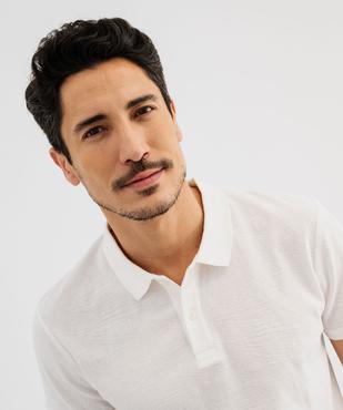 Polo manches courtes à motifs texturés homme vue2 - GEMO (HOMME) - GEMO