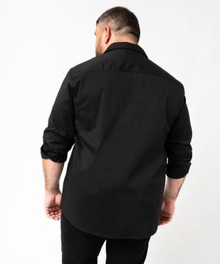 Chemise manches longues coupe droite en coton stretch homme vue6 - GEMO 4G HOMME - GEMO