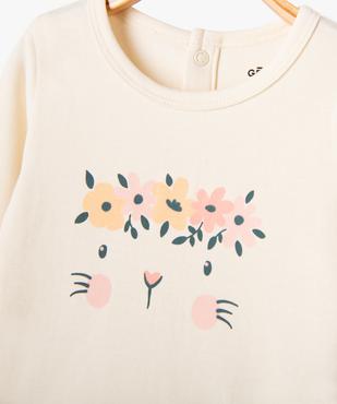 Pyjama 2 pièces en coton à motifs fleuris bébé fille vue3 - GEMO 4G BEBE - GEMO