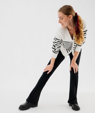 Leggings en maille côtelée coupe flare femme vue1 - GEMO(FEMME PAP) - GEMO