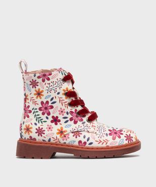 Bottines fleuries à lacets en velours fille  vue1 - LOVELY WINGS GEMO FOR GOOD - GEMO