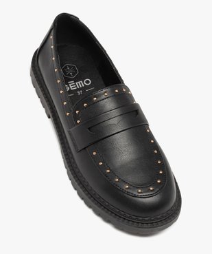 Mocassins fille unis à clous dorés avec semelle crantée vue5 - GEMO (ENFANT) - GEMO