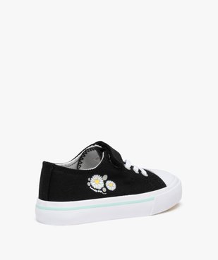 Baskets fille en toile avec motif marguerite sur le coté noir vue4 - GEMO 4G FILLE - GEMO