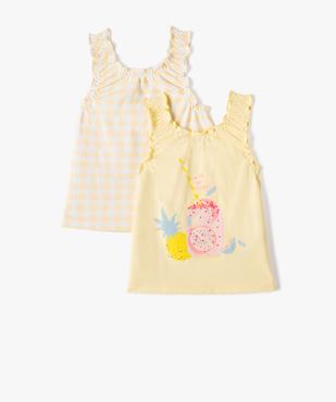 Débardeur bébé fille imprimé finition troncée  (lot de 2) vue1 - GEMO(BEBE DEBT) - GEMO