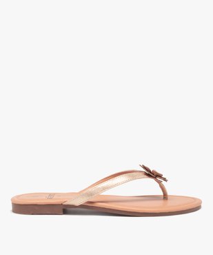Tongs femme à petit talon plat et fleur sur l’entre-doigts vue1 - GEMO (CASUAL) - GEMO