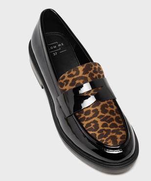 Mocassins vernis avec dessus à motif léopard femme - Follow Me vue5 - FOLLOW ME - GEMO