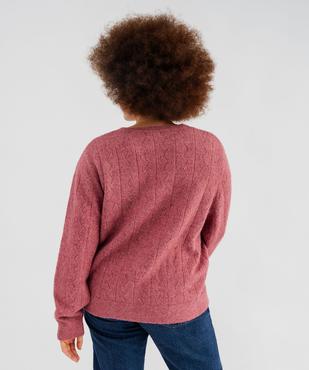 Gilet en maille fantaisie ajourée femme grande taille vue3 - GEMO 4G GT - GEMO