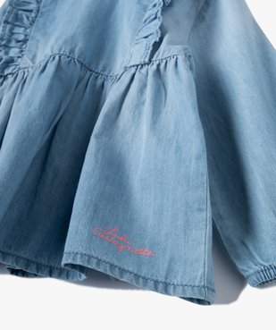 Ensemble bébé fille 2 pièces : blouse en jean et legging fleuri - LuluCastagnette vue2 - LULUCASTAGNETTE - GEMO