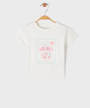 Tee-shirt manches courtes avec motif en relief bébé fille vue1 - GEMO 4G BEBE - GEMO