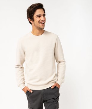 Sweat en maille texturée effet rayé homme vue1 - GEMO 4G HOMME - GEMO