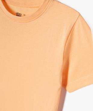 Tee-shirt à manches courtes en coton uni garçon vue2 - GEMO (ENFANT) - GEMO