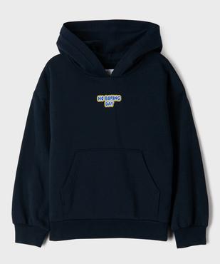 Sweat à capuche avec inscription devant et dos garçon vue1 - GEMO 4G GARCON - GEMO