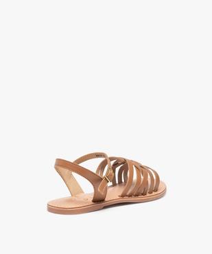 Sandales fille à fines lanières en cuir uni vue4 - GEMO (ENFANT) - GEMO