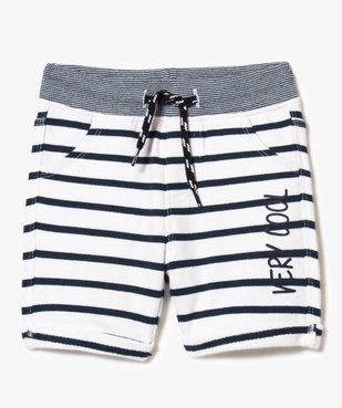 Bermuda bébé en jersey bouclette avec taille élastique vue1 - GEMO(BEBE DEBT) - GEMO