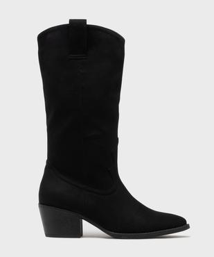 Bottes à talon en suédine look western femme - Follow Me vue1 - FOLLOW ME - GEMO