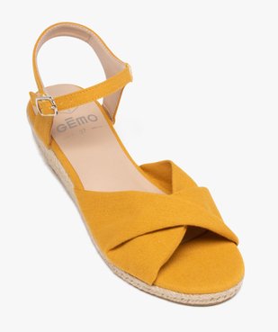 Sandales fille compensées dessus drapé en tissu vue5 - GEMO (ENFANT) - GEMO