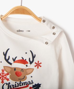 Tee-shirt à manches longues spécial Noël bébé vue2 - GEMO(BEBE DEBT) - GEMO