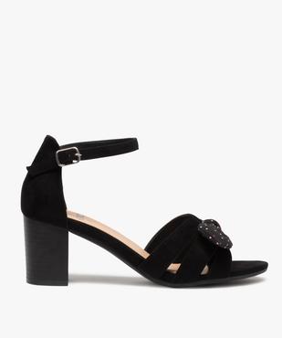 Sandales femme à talon dessus suédine et nœud en tissu vue1 - GEMO(URBAIN) - GEMO
