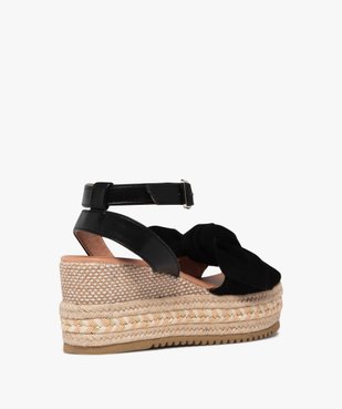 Sandales femme à talon plateforme en corde avec noeud fantaisie et bride cheville vue4 - SANS MARQUE - GEMO