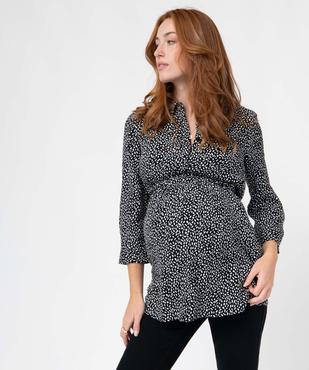 Blouse de grossesse à motifs et manches 3/4 vue1 - GEMO (MATER) - GEMO