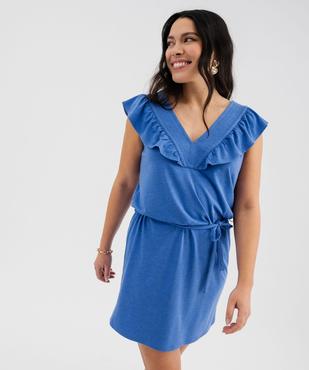 Robe tee-shirt avec volant sur les épaules femme vue1 - GEMO(FEMME PAP) - GEMO