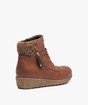 Boots femme confort unies à zip et col chaussette  vue4 - GEMO (CONFORT) - GEMO